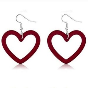 Valentine's Day Heart Hoops Dangle Earrings